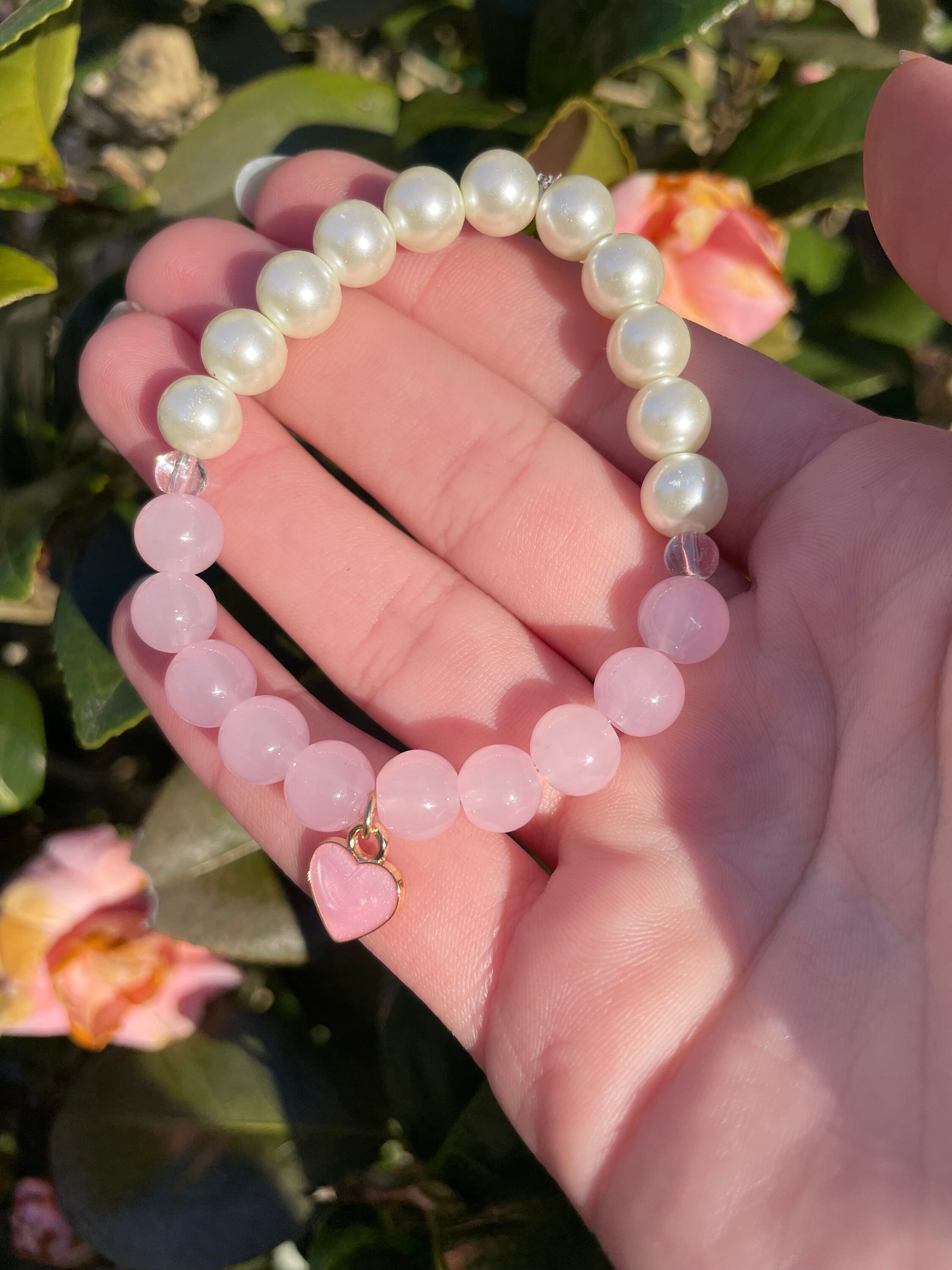 【Peaceminusone】 Heart String Bracelet #1 Pink PEACEMINUSONE PMO Heart String Bracelet #1 