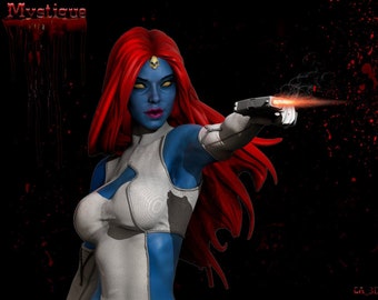 3D Resin Printed Mystique X-Men Fanart Model Kit UNPAINTED
