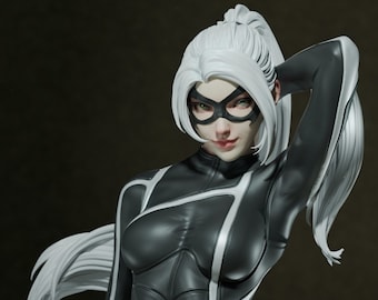 3D Resin Printed Black Cat Unpainted