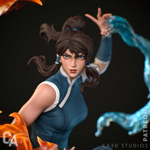 3D-harsgedrukte Korra Last Airbender-modelkit ONGESCHILDERD