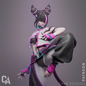 3d Resin Printed Juri Street Fighter Fan Art Model Kit Unpainted