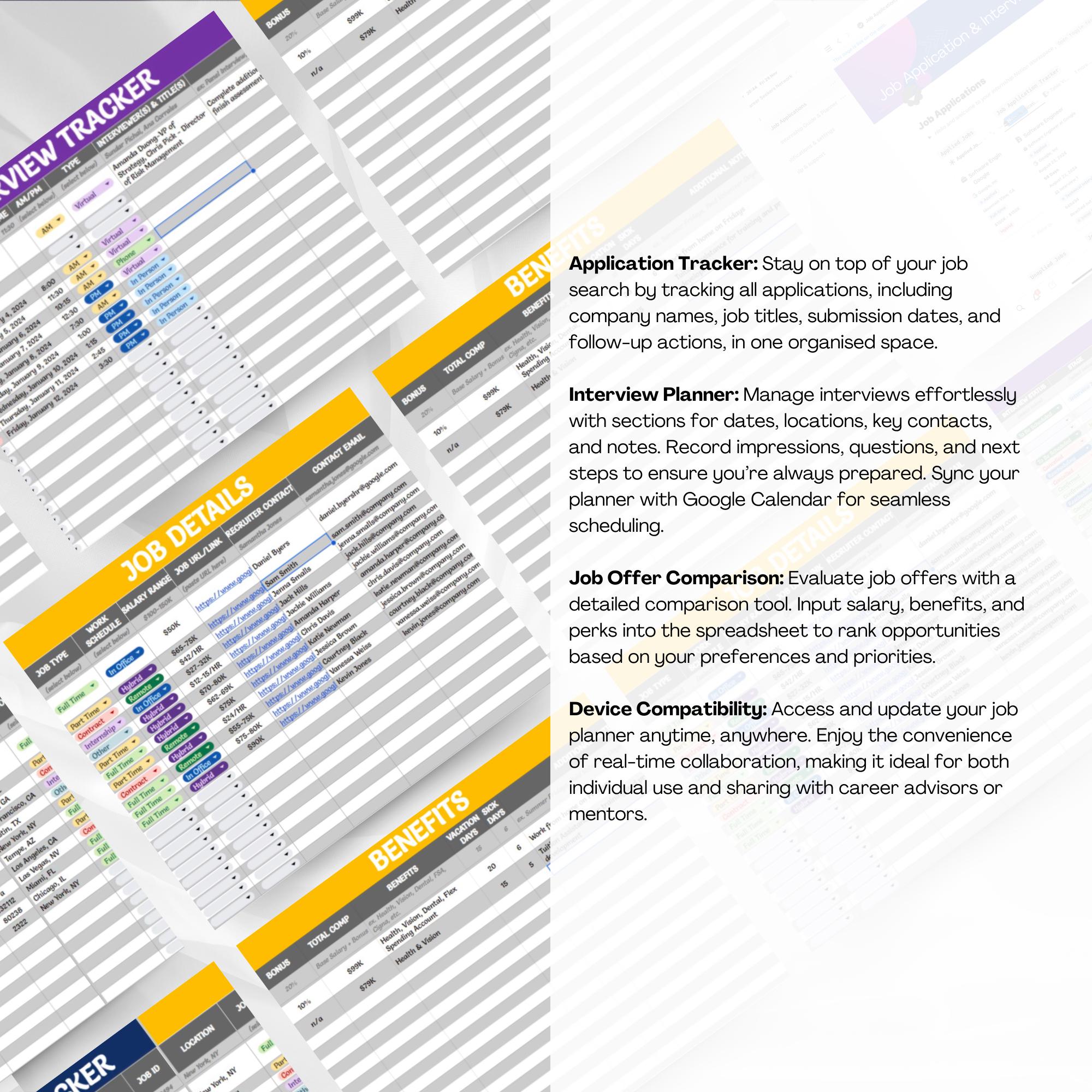Job Application & Interview Tracker: Customizable Google Sheet Template ...