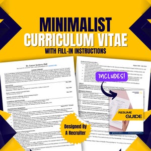 Curriculum Vitae (CV) Template: ATS-Friendly Design for Academia & Research Professionals (Fill-In Instructions and Guidebook Included)