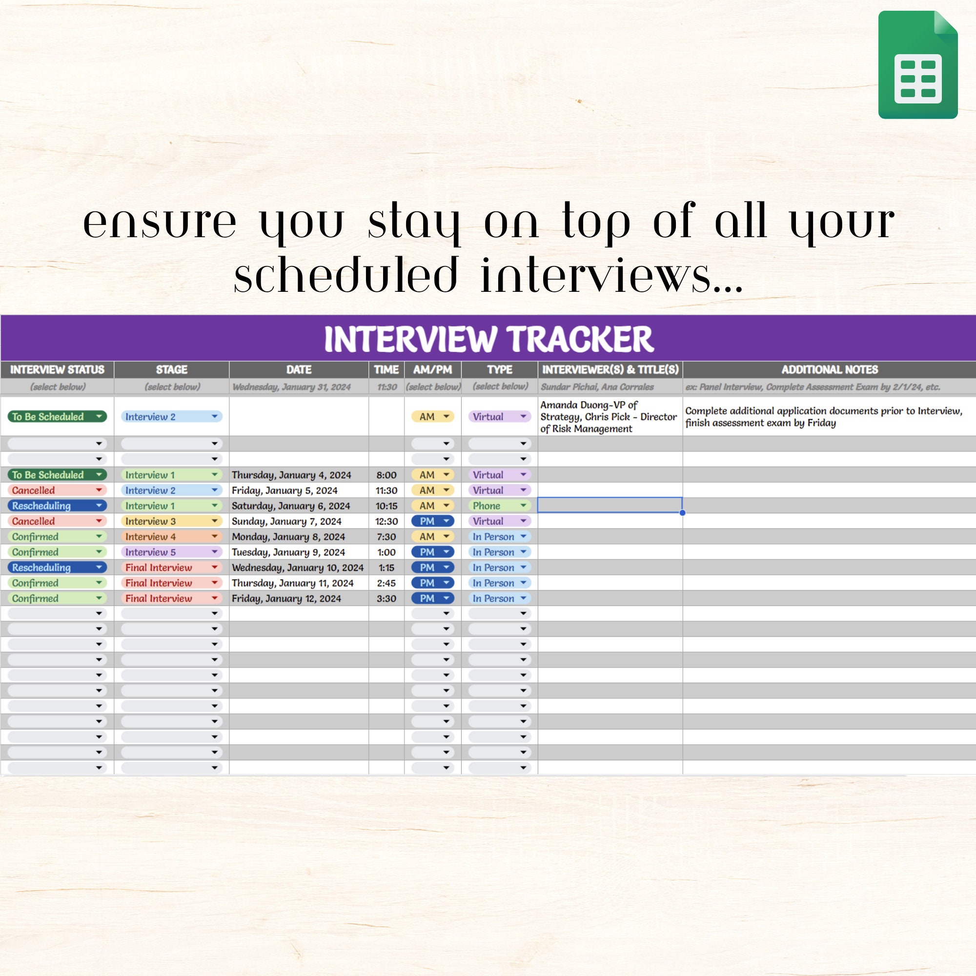 Job Application & Interview Tracker PLUS Job Offer Comparison