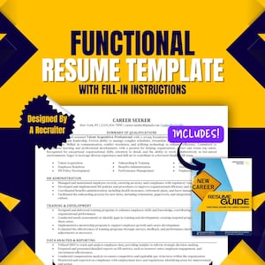 Functional Resume Template: ATS-Friendly Design for Career Change (Fill-In Instructions and Guidebook Included)