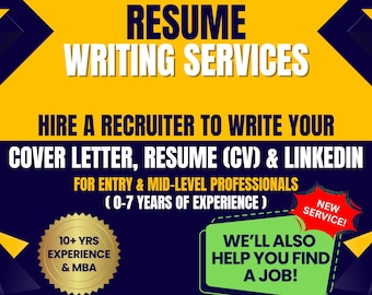 Resume Writing Services for Entry/Mid-Level Professionals (0-7 Yrs Exp): Resume + Cover Letter + LinkedIn Optimization
