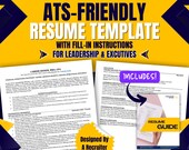 Leadership Resume Template: ATS-Friendly Design for Senior-Level Professionals (Fill-In Instructions and Guidebook Included)