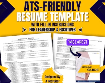 Leadership Resume Template: ATS-Friendly Design for Senior-Level Professionals (Fill-In Instructions and Guidebook Included)