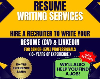 Resume Writing Services for Senior-Level Professionals (8+ Yrs Exp): Resume + LinkedIn Optimization
