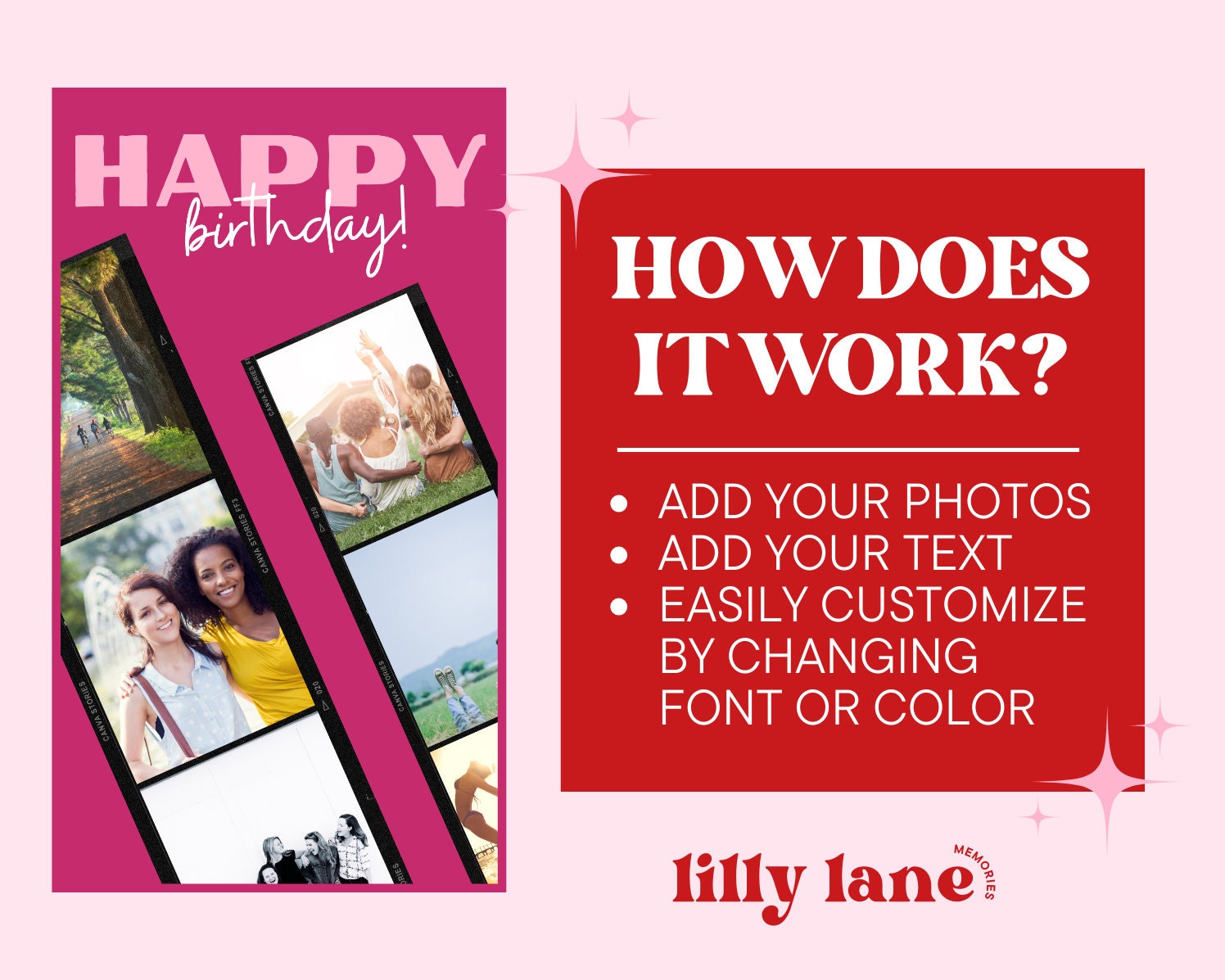 Happy Birthday Instagram Story Templates Digital Download for Canva Etsy