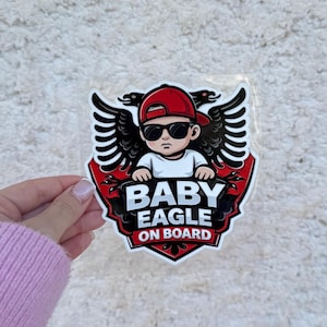 Albanian Baby Eagle 3D UV DTF Car Decal – 13cm Waterproof Sticker