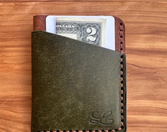 The Bandit - Leather Wallet Green & Brown