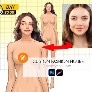 Custom Female Fashion Croquis, 9-Head Female Sketch, Realistic Fashion Illustration, Fashion Templates, Procreate Figures, Designer Croquis