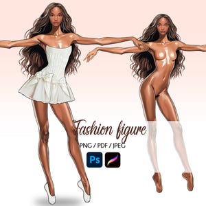 Female Fashion Croquis, 9-Head Female Sketch, Realistic Fashion Illustration, Fashion Templates, Procreate Figures, Designer Croquis