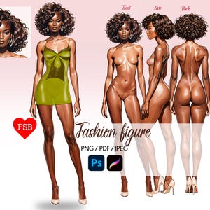 Fashion Croquis: 9-Head Female Sketch Templates (Digital Download)