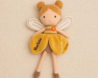 Personalized Bee Lily Plush Toy | Doll with Name | Baby Girl Gift | Christening Gift | Baby Gift