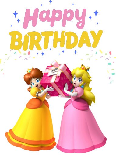 SUPER MARIO Digital Birthday Card - Il Fullxfull.5729181650 Caqo