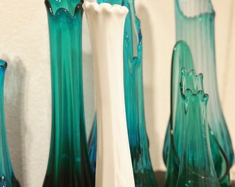 Vintage West Moreland Milk Glass Swung Vase