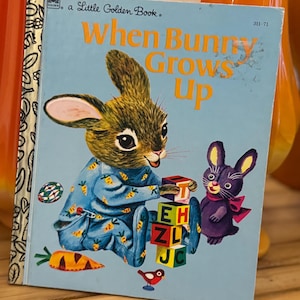 Vintage Little Golden Book – When Bunny Grows Up – 1970s/80s Children’s Book – Classic Golden Book