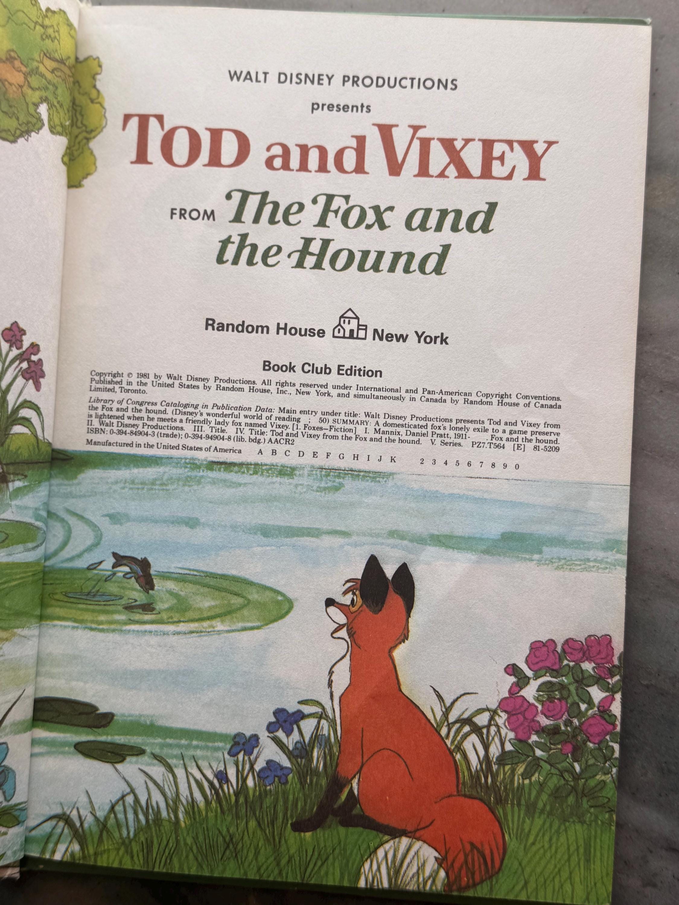 The Fox and the Hound Tod and Vixey 1981 Disney Hardcover Children’s ...