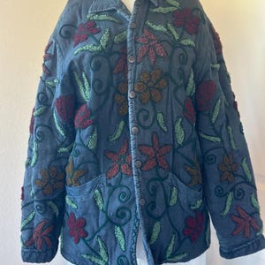 Vintage Papillon Floral Jacket - Women’s Small - Lightweight Boho Spring Layer - Cottagecore Garden Style