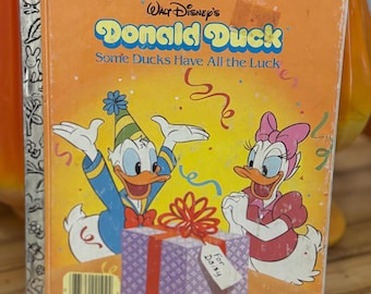 Vintage 1987 Donald Duck Little Golden Book | Some Ducks Have All the Luck | Walt Disney Children’s Book | Vintage Kids Storybook