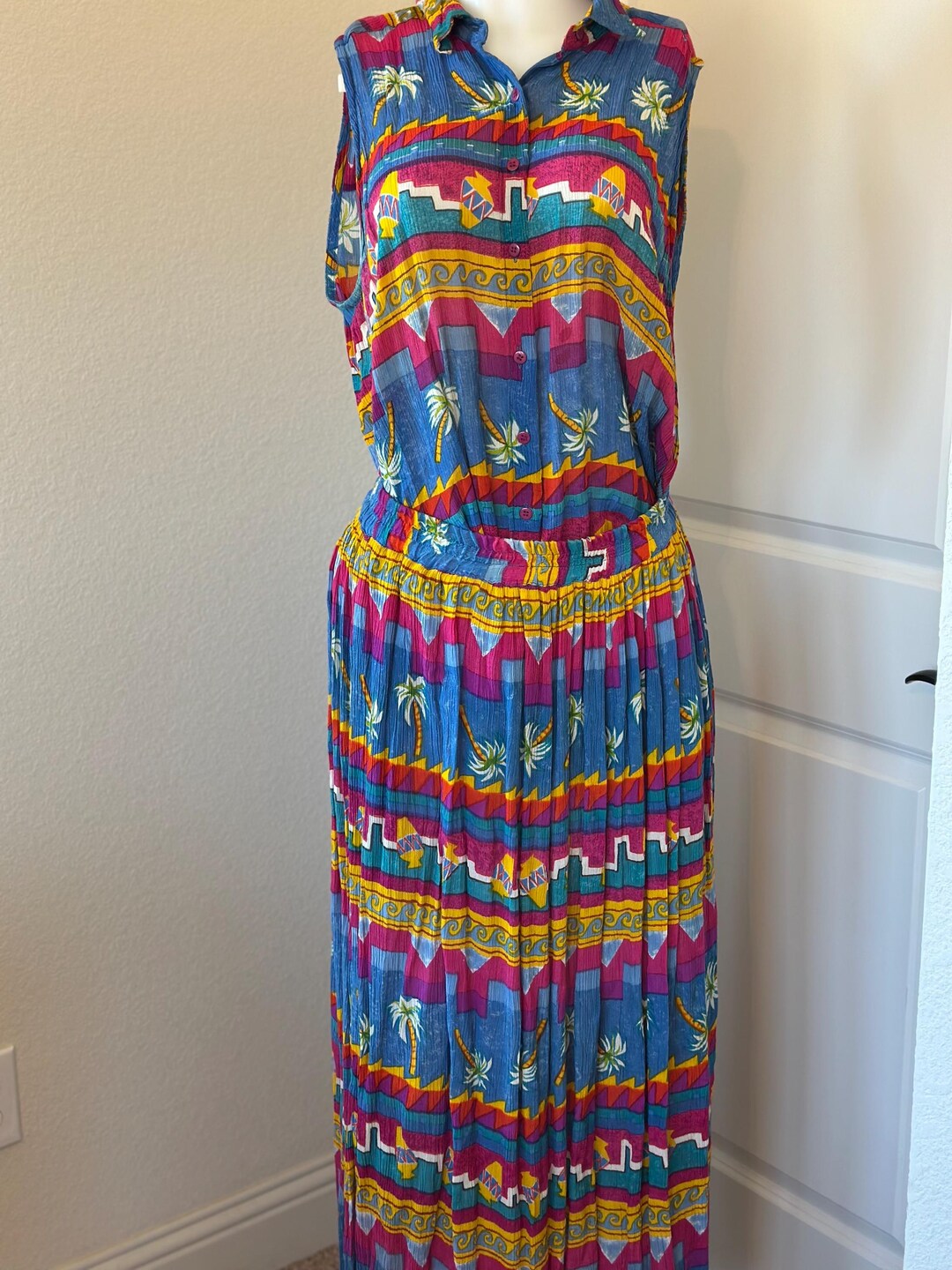 Vintage New Aura Matching Skirt and Shirt Set - Size Medium - Etsy