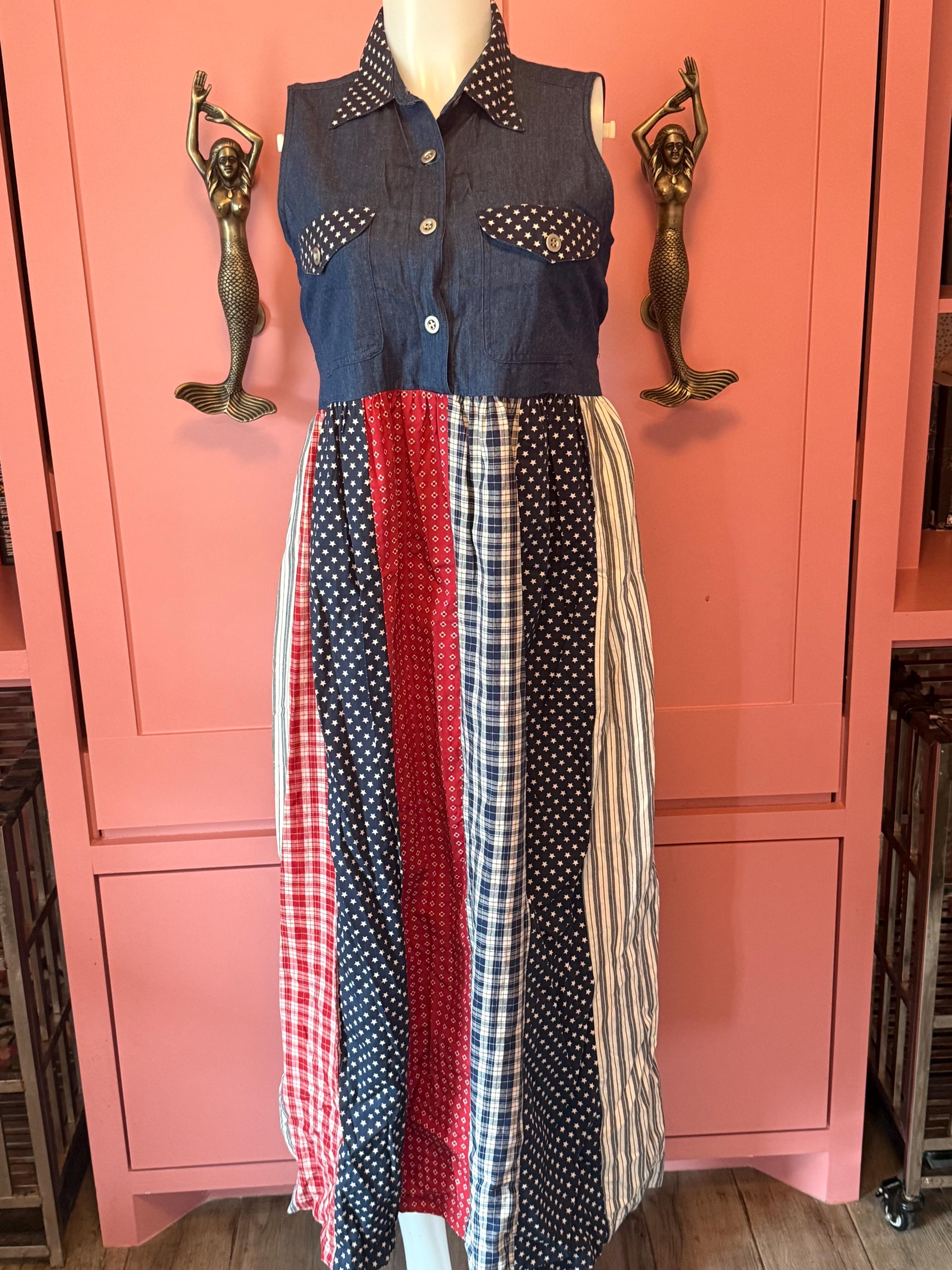 Patchwork American Flag Dress - Etsy