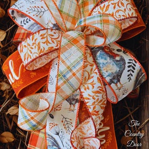 Handgemachte Thanksgiving-Türkei-Schleife: Wired Ribbon-Akzent