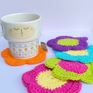 Crochet Flower Coaster Set