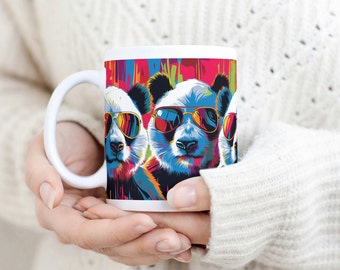 The Panda Crew. Bright and Colourful Quirky Mug