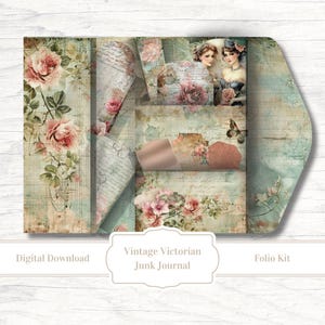 Kit di diario vintage vittoriano, album di ritagli vintage stampabile da scaricare, crea bellissimi ricordi a casa, regalo perfetto per gli artigiani