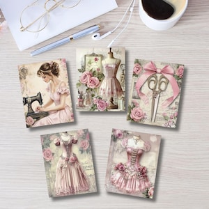 Vintage-Stil Grußkarten für Handwerker, 5er-Pack handgefertigte Blumenkarten, perfekt für Geburtstage, Hochzeiten und Jubiläen