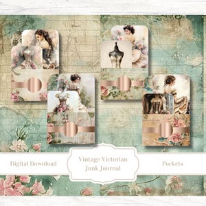 Vintage Victorian Ephemera Digital Download, Printable Antique Journal Kit for Creative Gifts and Scrapbooking