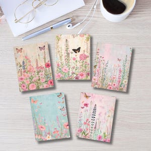 Conjunto de cartões florais, cartões de nota elegantes para qualquer ocasião, aniversário, agradecimento, celebrações de primavera, cartões artísticos