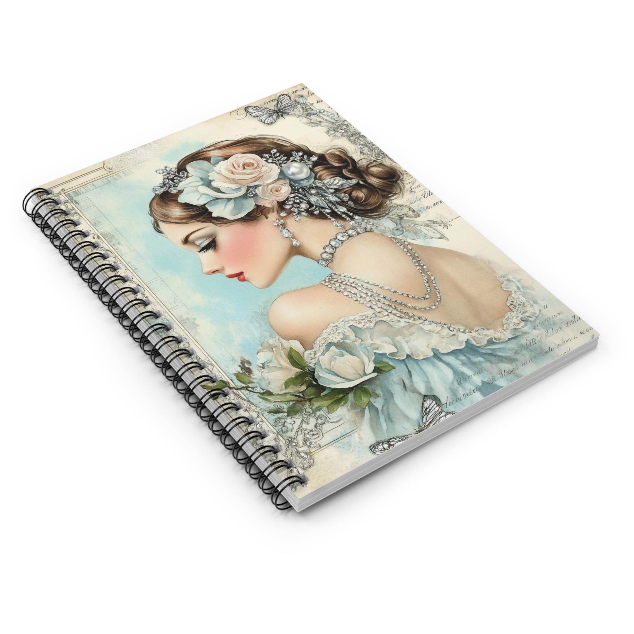 Vintage Floral 1920s Notebook, Charming Spiral Notebook for Journaling ...