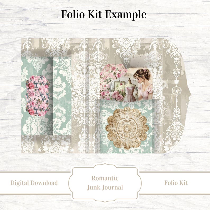 Antique Romantic Junk Journal Folio Kit, Vintage Ephemera for Keepsakes ...