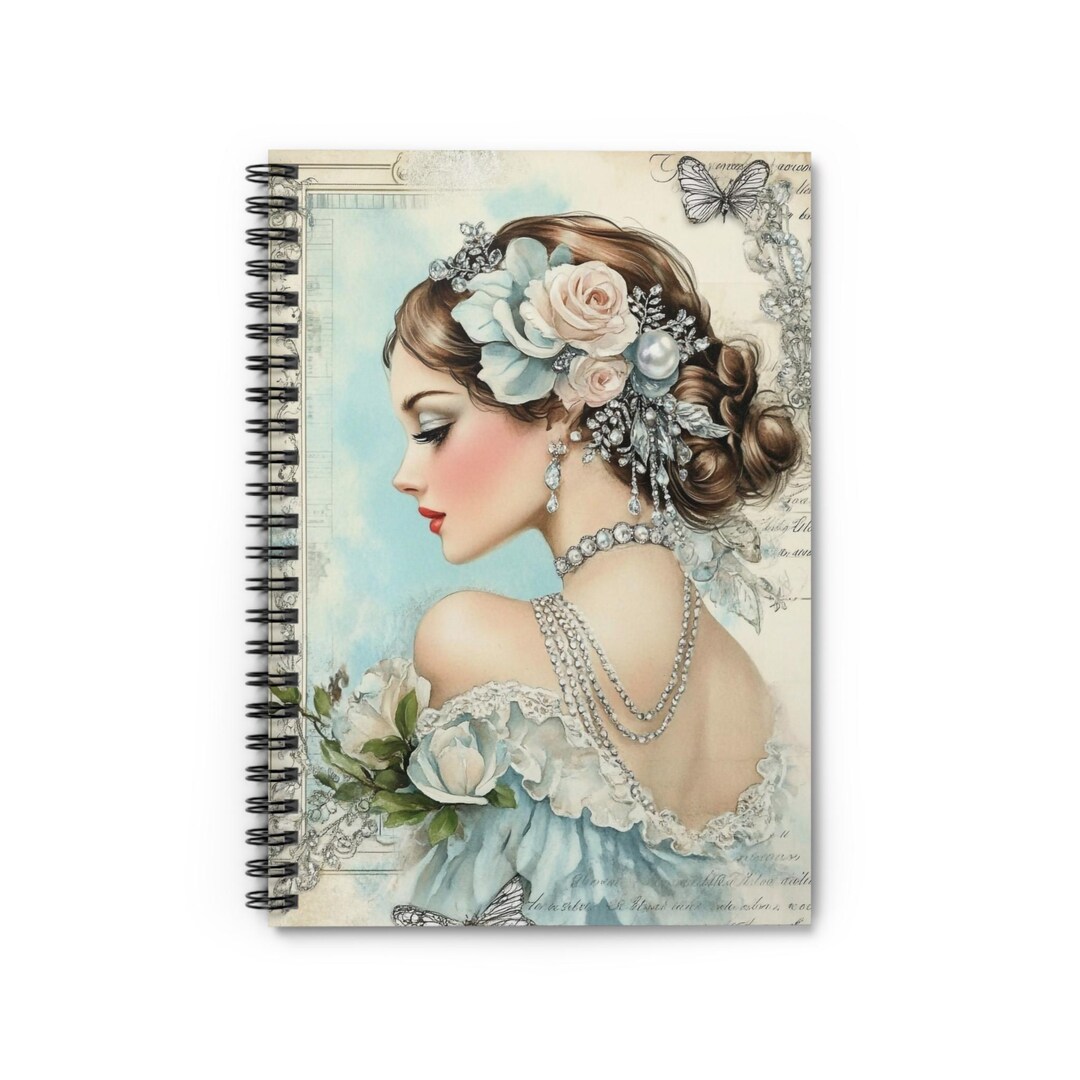Vintage Floral 1920s Notebook, Charming Spiral Notebook for Journaling ...