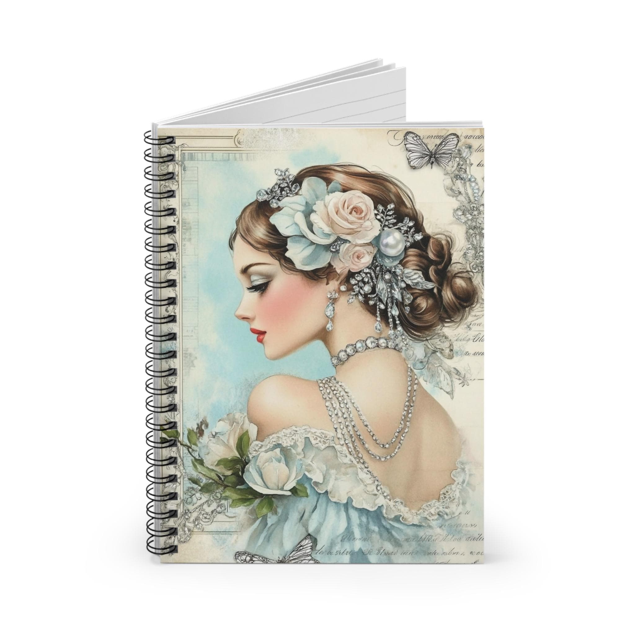 Vintage Floral 1920s Notebook, Charming Spiral Notebook for Journaling ...
