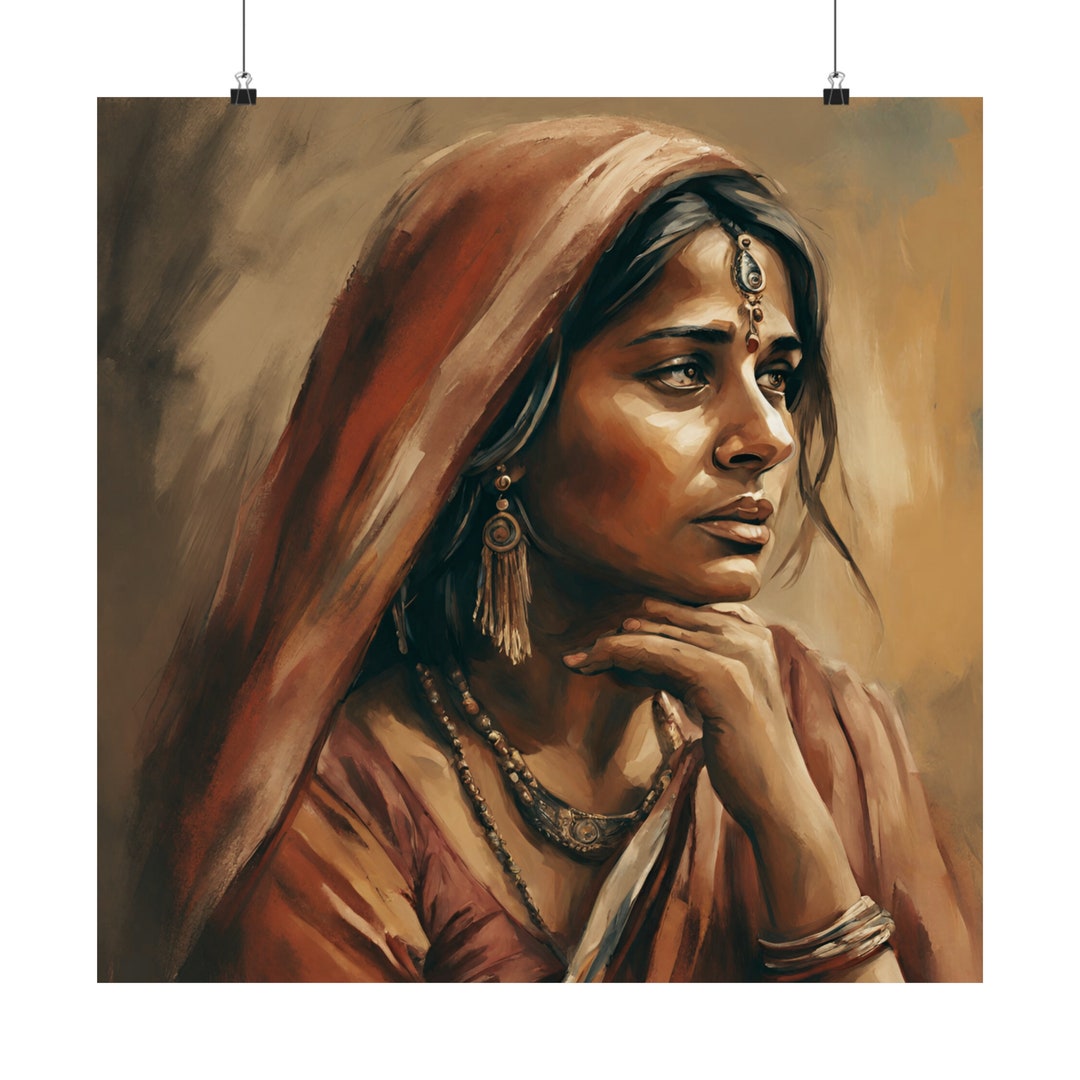 Indian Woman Art Matte Vertical Posters - Etsy