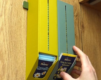 Modular Tea Bag Dispenser | Wall Mounted Tea Organizer | 3D Printed Kitchen Storage | Holds 20-25 Bags