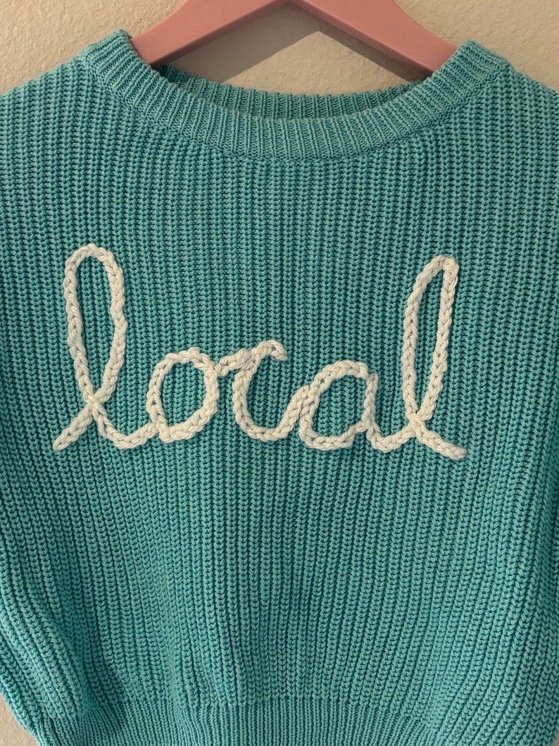 Hand Embroidered Baby and Toddler Sweater Personalized Local Sweater Baby image 4