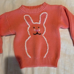 Hand Embroidered Baby and Toddler Sweater Personalized Easter Sweater Baby and Child image 3