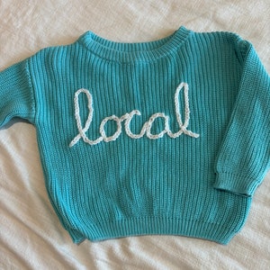 Hand Embroidered Baby and Toddler Sweater Personalized Local Sweater Baby image 2