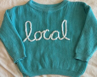 Hand Embroidered Baby and Toddler Sweater | Personalized Local Sweater Baby