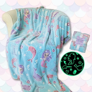 Glow in the Dark Mermaid Blanket Etsy