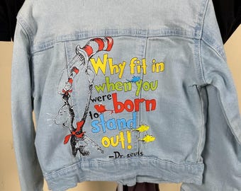 Denim jacket. Dr Seuss  size 5 youth