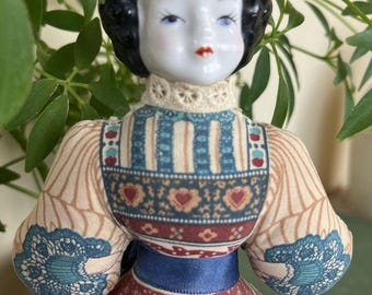 Vintage Avon Porcelain Head Doll American Heirloom 1980s Victorian Farmhouse