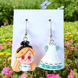 Alice in Wonderland Jewelry - Disney Dangle Earrings | Fantasy Fan Gift