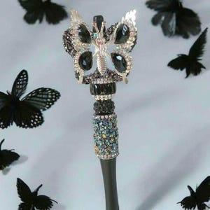 Stylos blingy papillon perlés - Cadeau scintillant mignon pour elle | Papeterie glamour